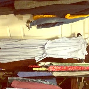 Blue and white stripped maxi dress